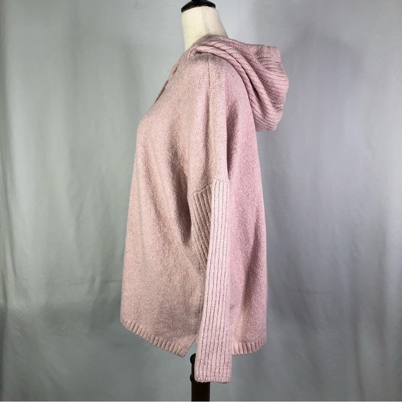 Pure Jill J. Jill shell pink boucle knit sweater hoodie LP - Picture 5 of 9